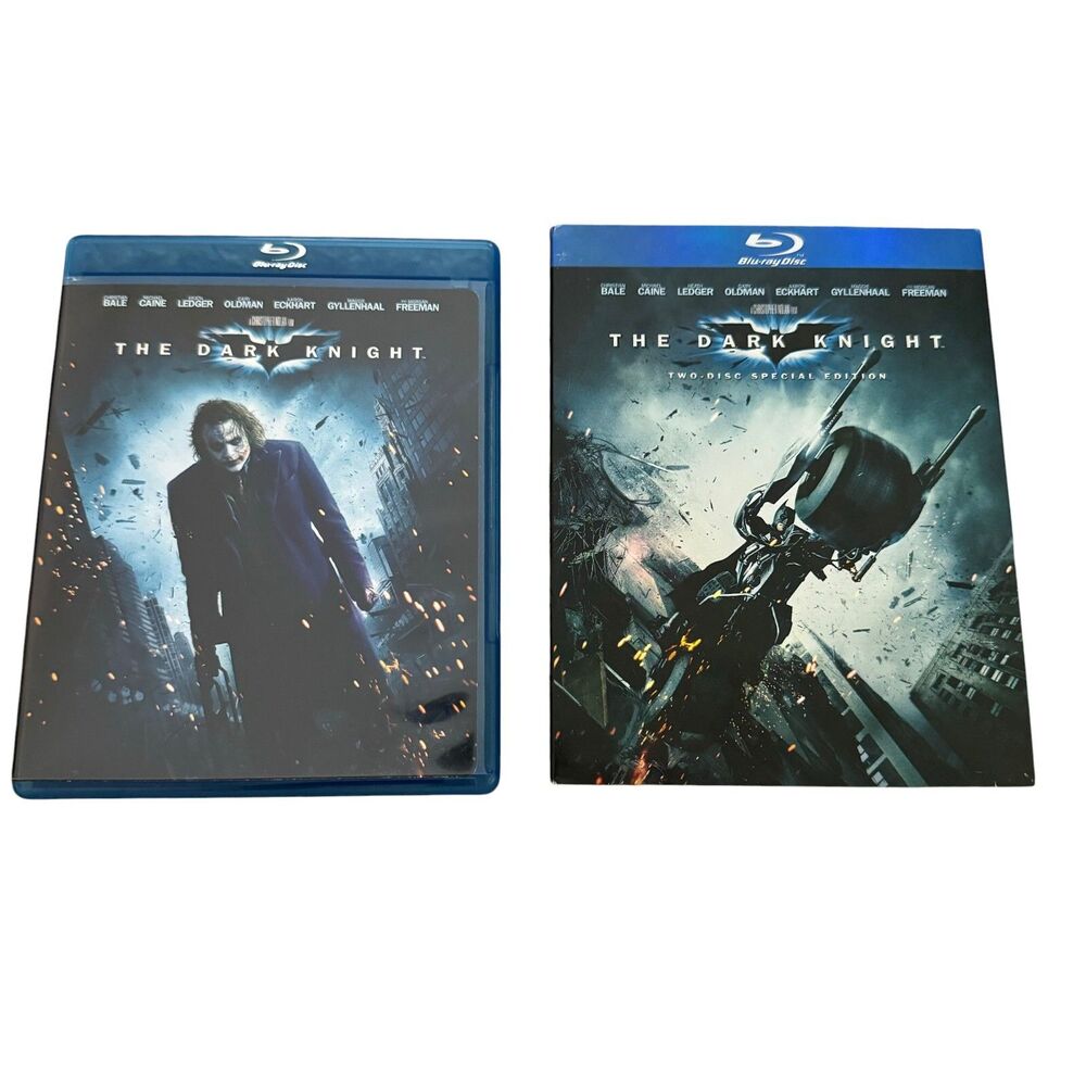 The Dark Knight (Blu-ray Disc, 2008, 3-Disc Set) Christian Bale Heath Ledger